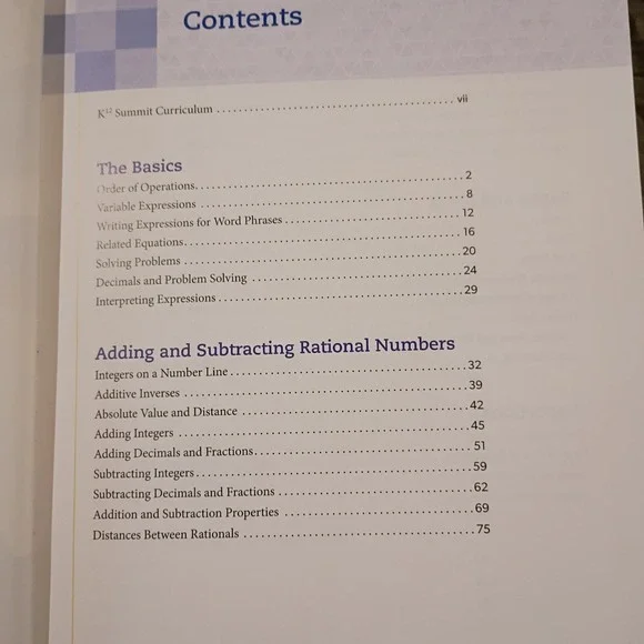 MATH 7 A REFERENCE GUIDE K12 Summit Curriculum Hardcover Homeschool Charter EUC - Picture 3 of 7